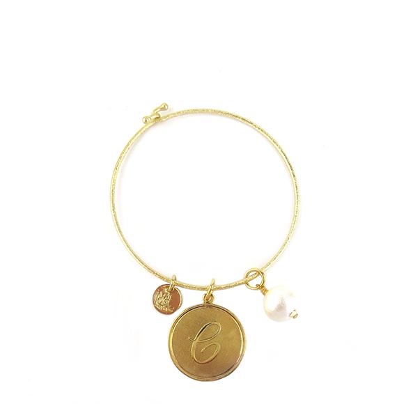 Moon and Lola - Ashley Bangle with Cotton Pearl
