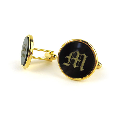 Moon and Lola - Single Letter Old English Acrylic Cuff Links