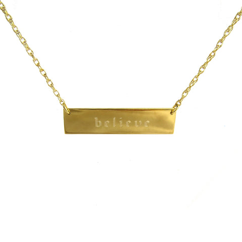 Old English Metal Nameplate Necklace