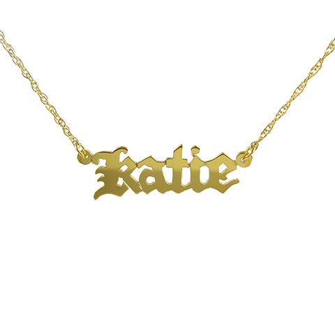 Metal Old English Single Letter Necklace