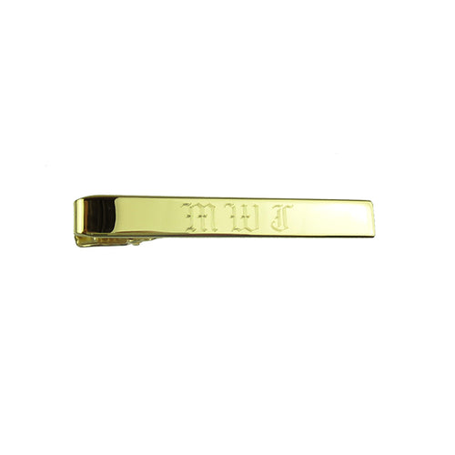 Moon and Lola - Engraved Tie Bar Old English Font