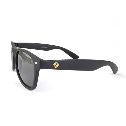 Moon and Lola - Monogram Wayfarer-Style Ebony Sunglasses
