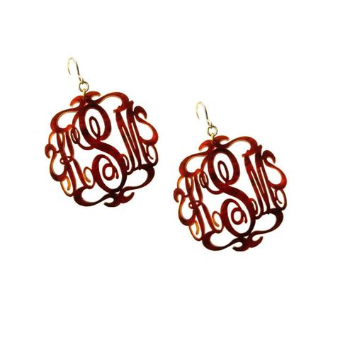 I found this at #moonandlola! - Paris Script Monogram Earrings