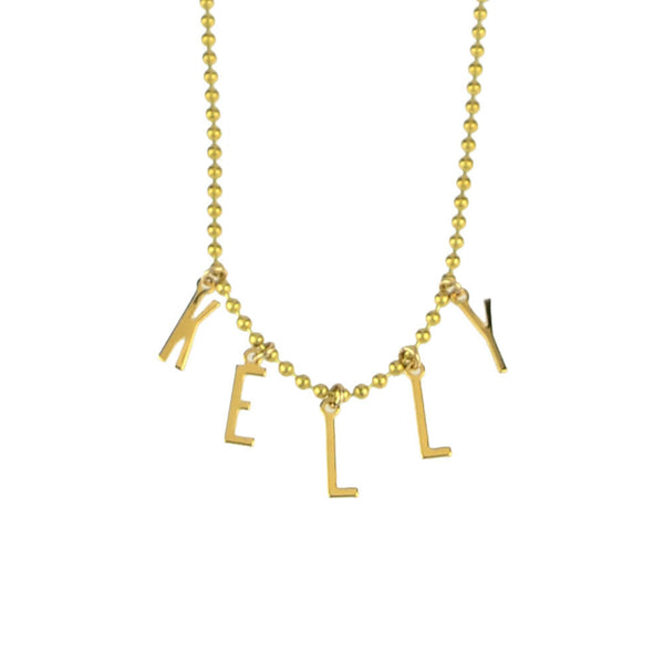 Moon and Lola - Belize Necklace with the name KELLY spelled out