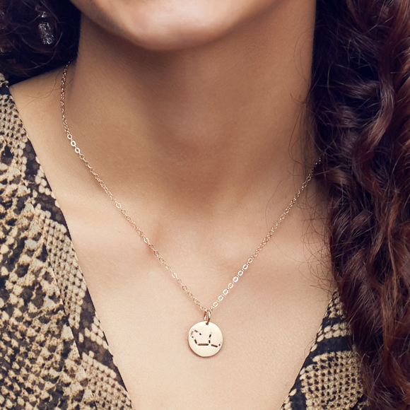 Moon and Lola - Brass Constellation Charm on Apex Chain