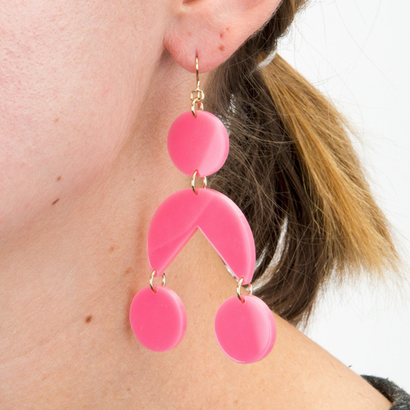 Calderini Colorful Trendy Statement Dangle Earrings - #moonanlola