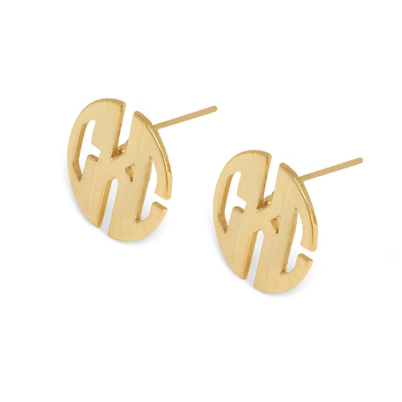 Moon and Lola - Hampton Metal Block Font Post Earrings