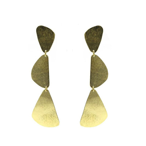 Moon and Lola Indio Earrings - studs with a cascade of 3 rounded triangles