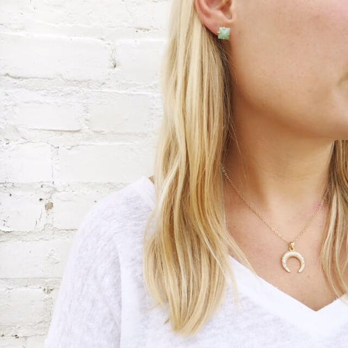 I found this at #moonandlola - Ios Earrings with Delphi Necklace