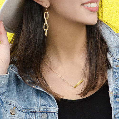 Moon and Lola - Lulee Gold Chain Drop Earrings