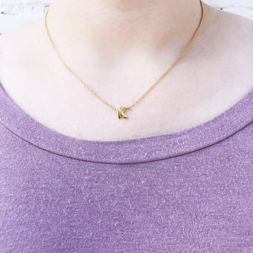 Moon and Lola - Metal Single Letter Necklace