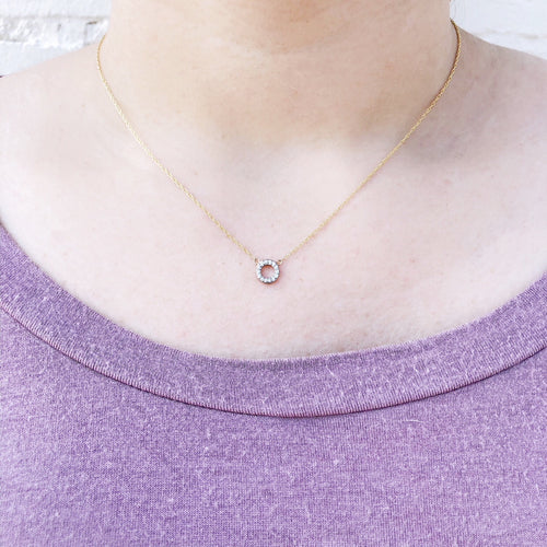 Moon and Lola - Open Circle Diamond Necklace