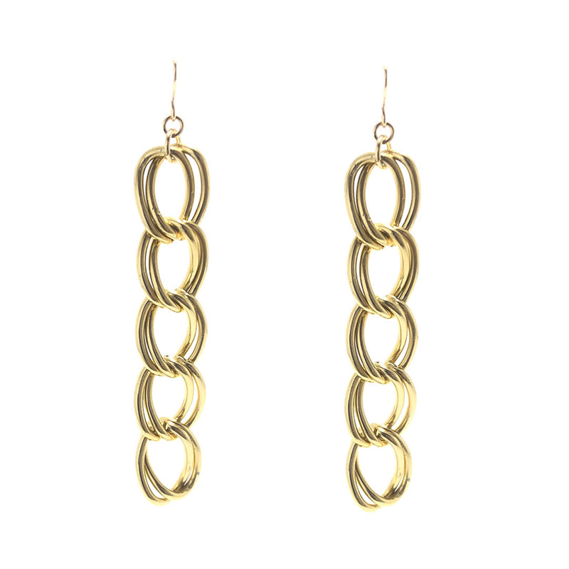 Moon and Lola - Ossett Gold Double Chain Drop Earrings
