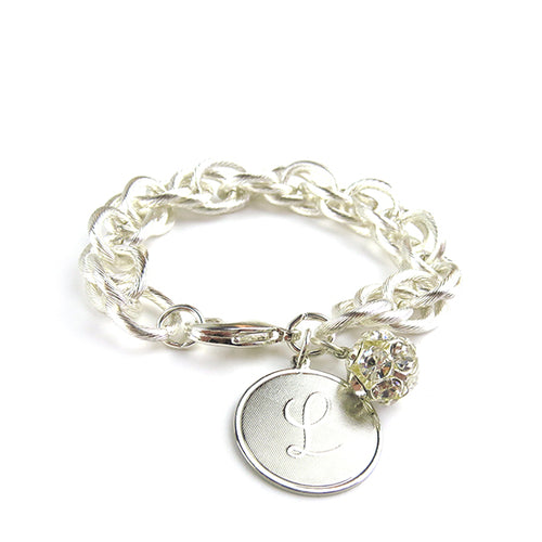 Moon and Lola Preston Rhinestone Charm Bracelet Silver