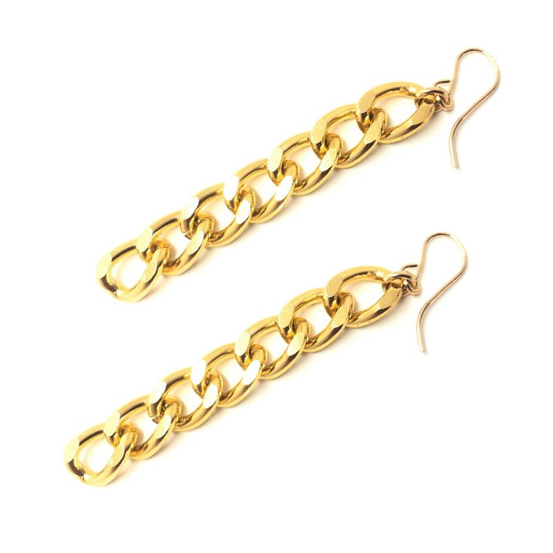 Moon and Lola - Raina Gold Chain Drop Earrings 