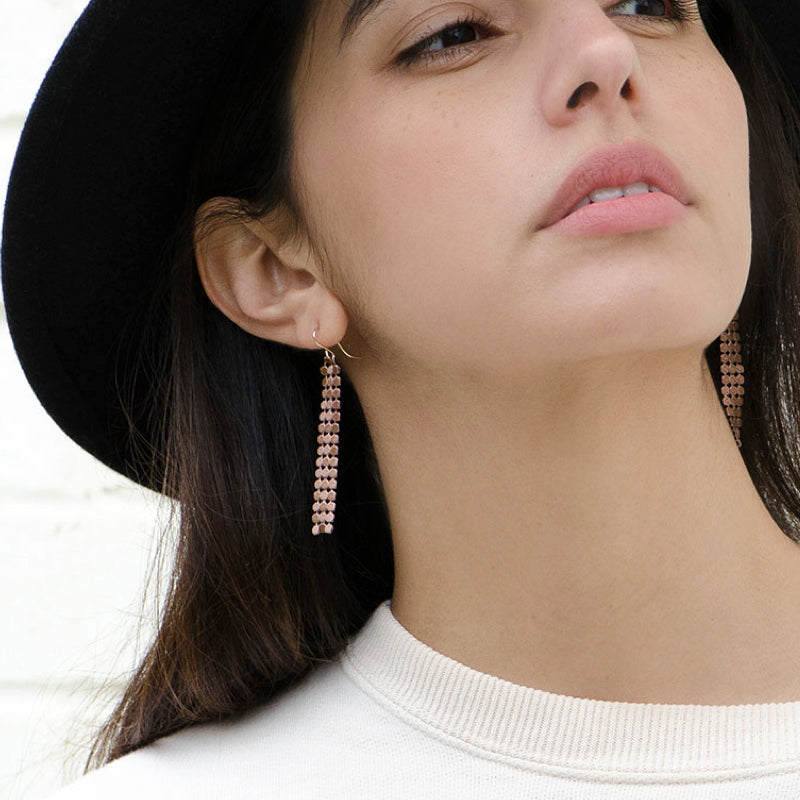 Santana Chain Mesh Drop Earrings Moon and Lola