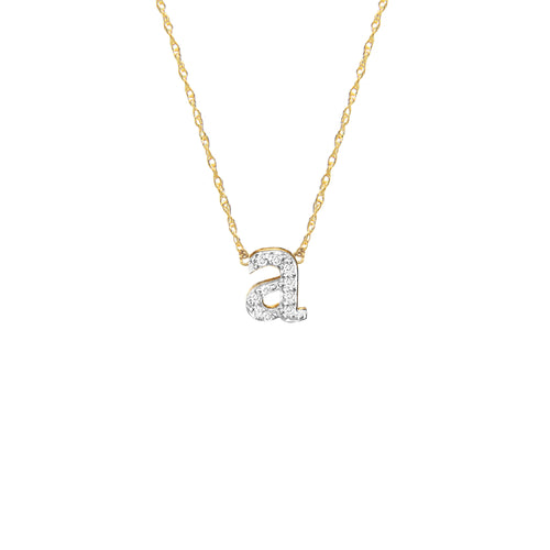 Moon and Lola - Metal Single Letter Diamond Necklace