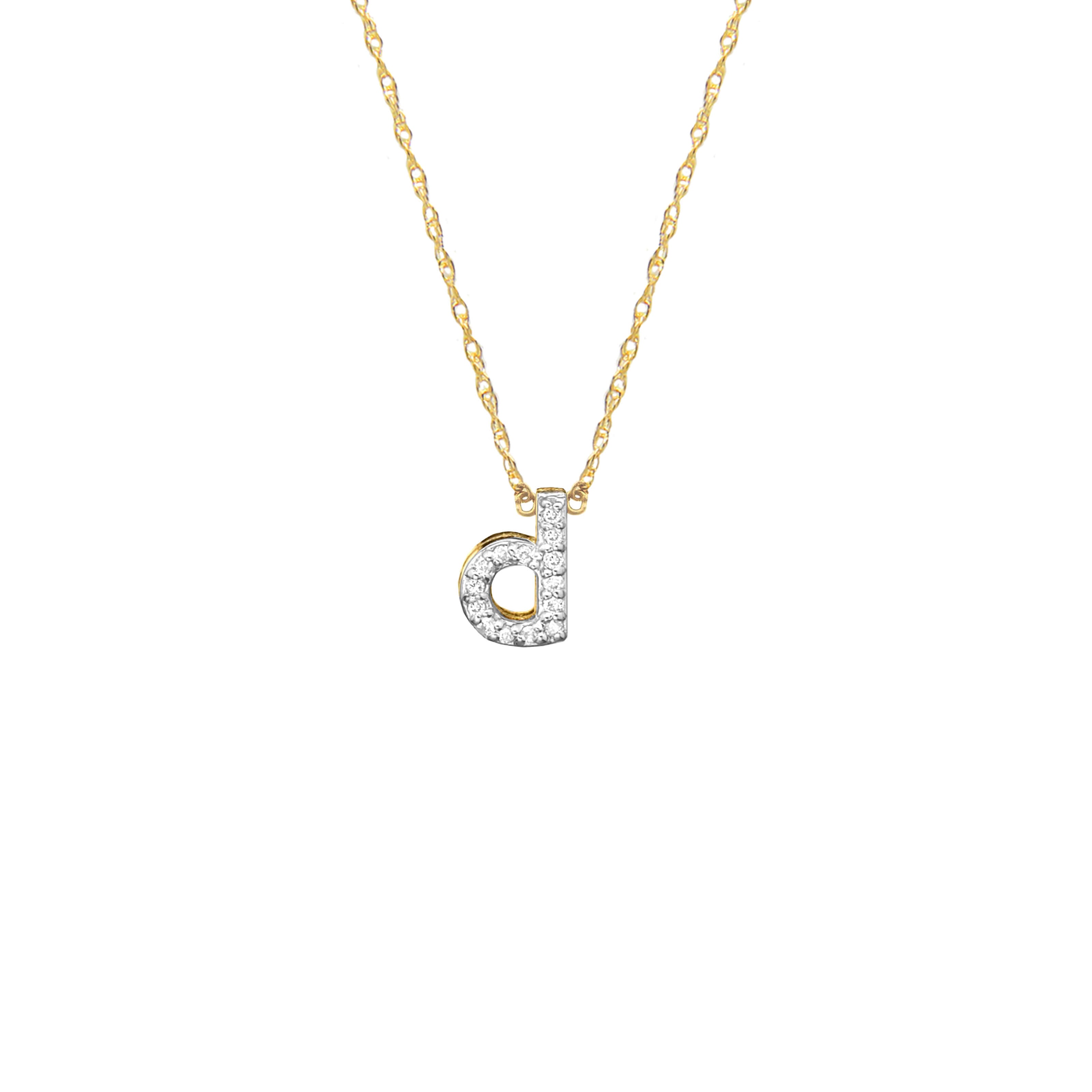 Moon and Lola - Metal Single Letter Diamond Necklace