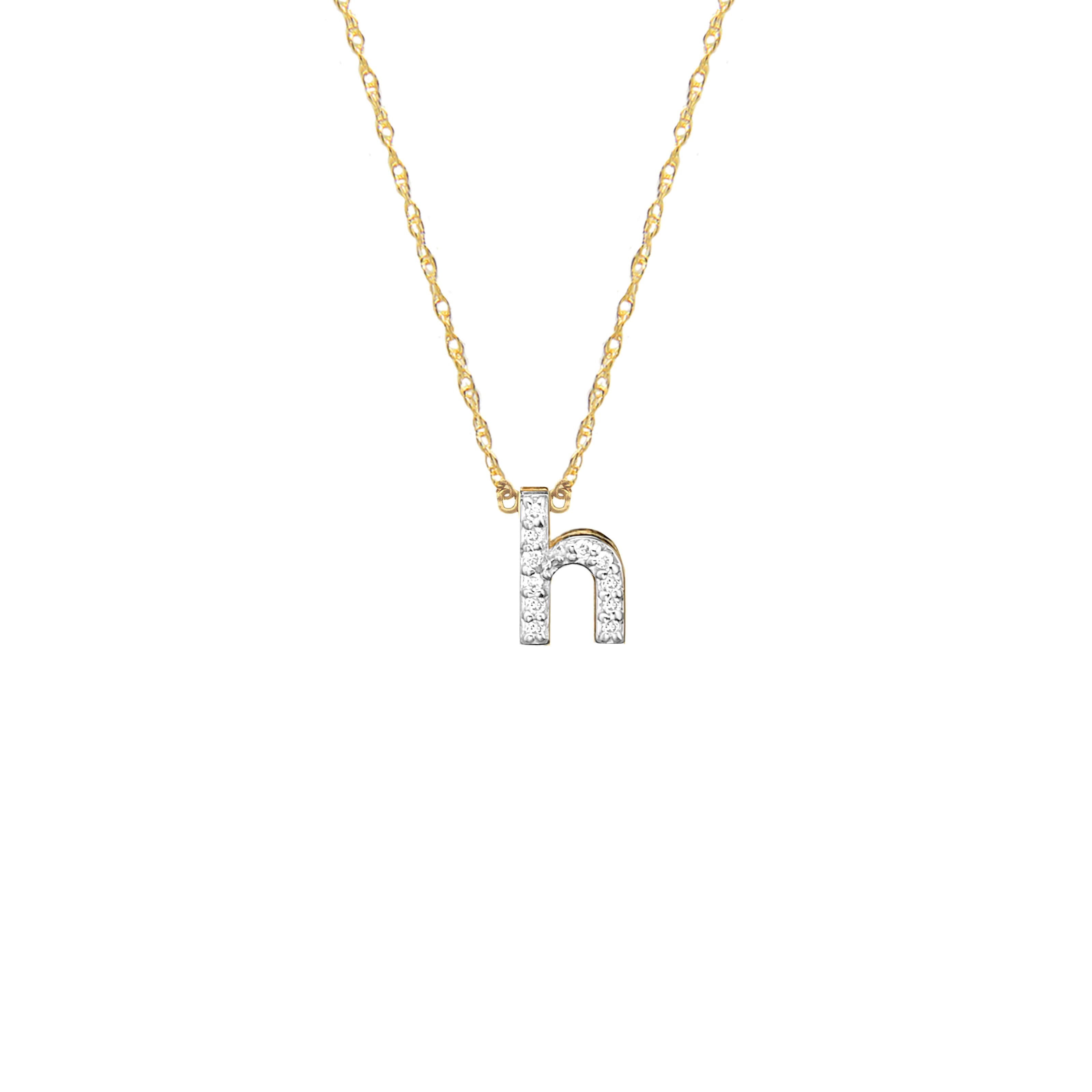 Moon and Lola - Metal Single Letter Diamond Necklace