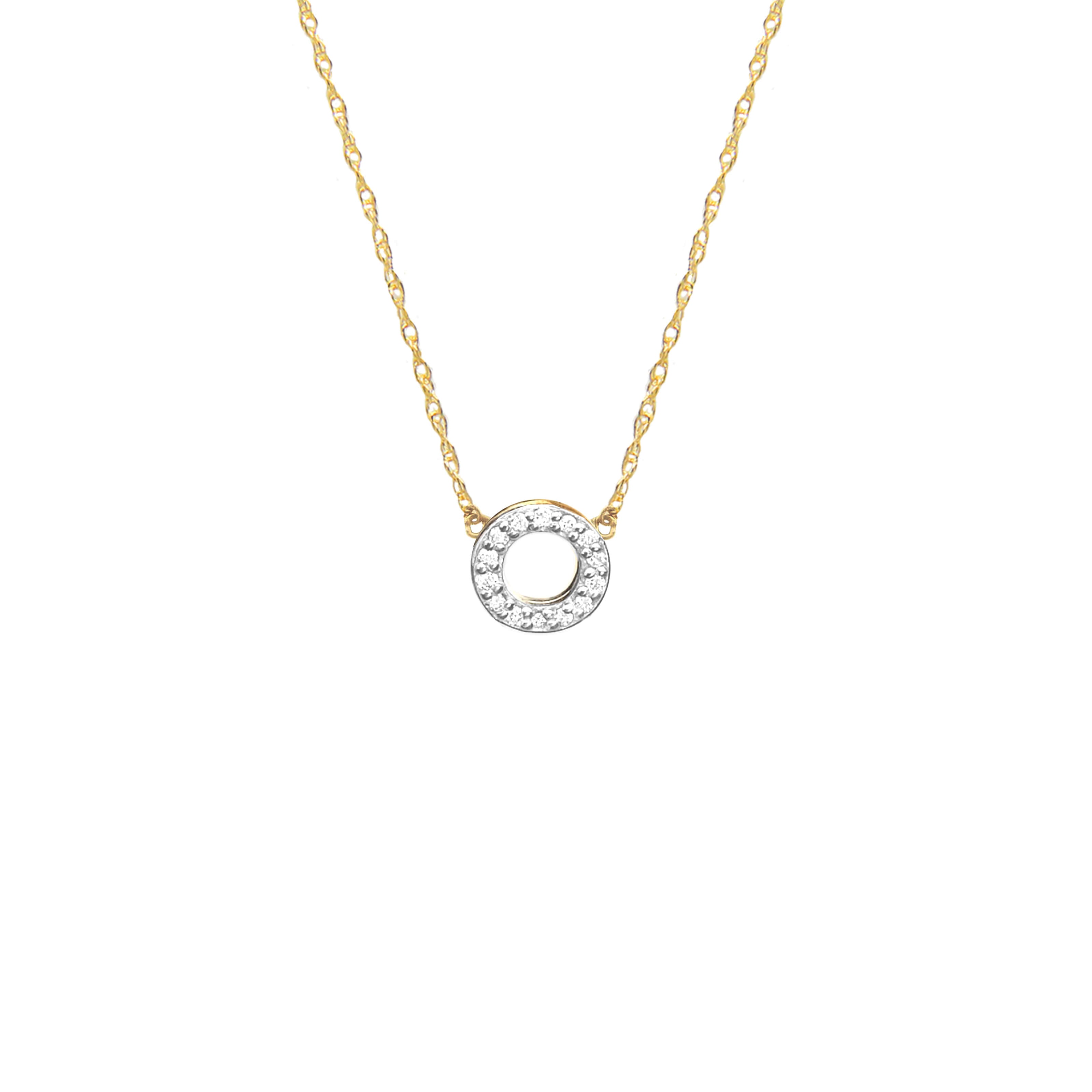 14k Yellow Gold Eternity Circle Diamond Pendant Necklace Elegant Diamond  Necklace 16 18 20 - Etsy