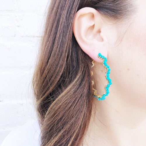 Moon and Lola - Bora Bora Turquoise Hoops