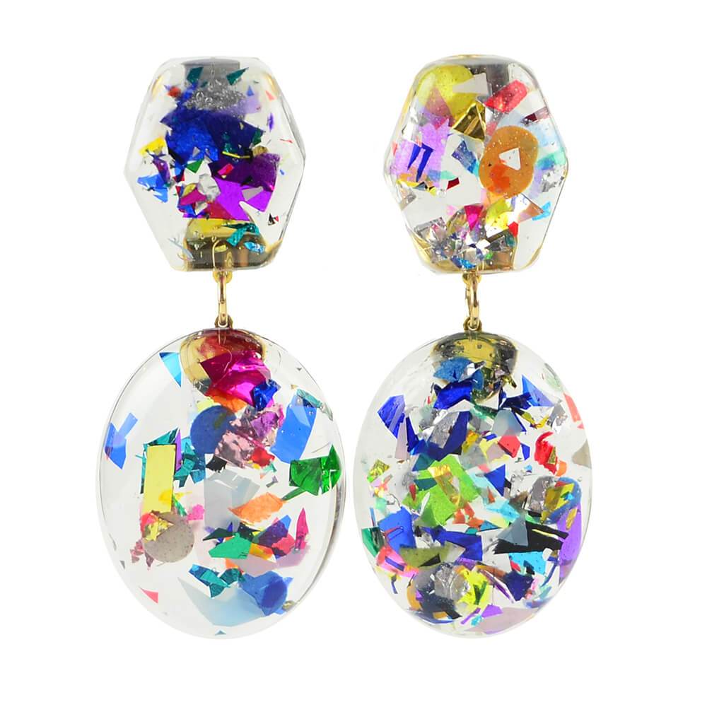 Moon and Lola xx Thimblepress - Confetti Post Drop Earrings