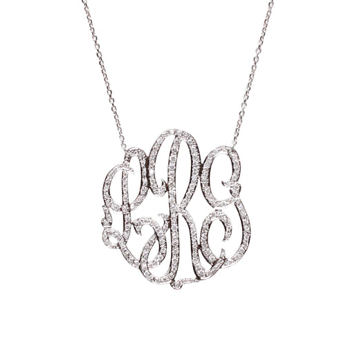 I found this at #moonandlola - Omiya Diamond Monogram Necklace