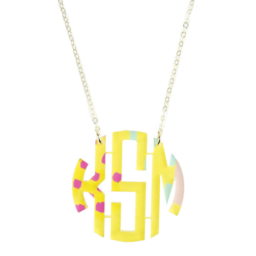 I found this at #moonandlola! - Patterned Block Monogram Necklace