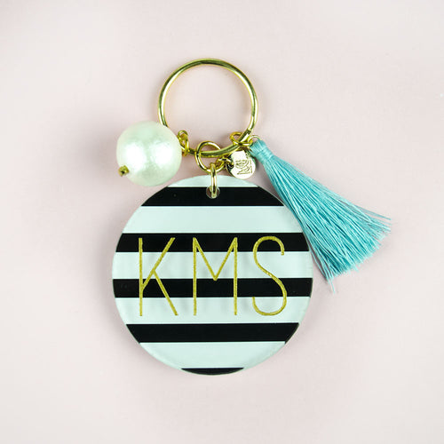 I found this at #moonandlola! - Patterned Modern Block Keychain with Charms