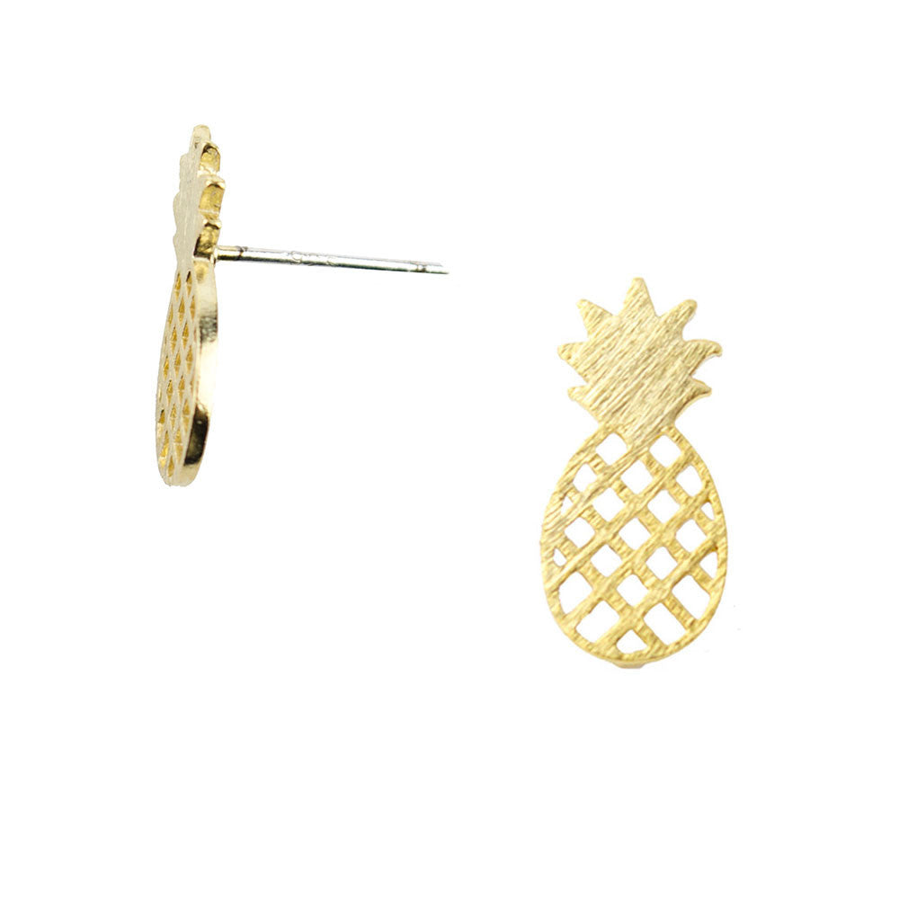 Moon and Lola  - Pineapple Stud Earrings in the South the meaning of the pineapple is to show hospitality