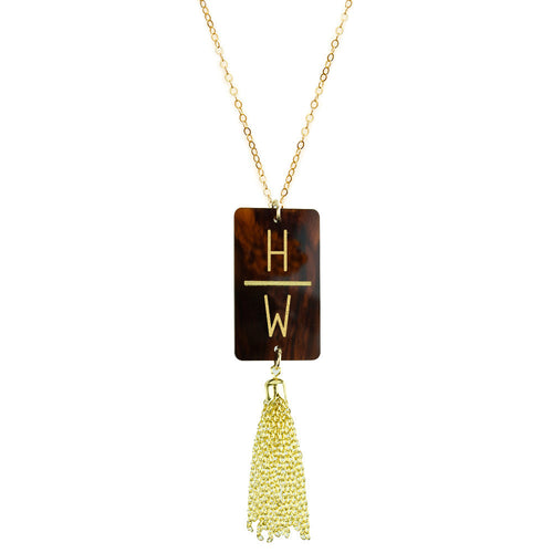 I found this at #moonandlola! - Rectangle Charm Tassel Necklace