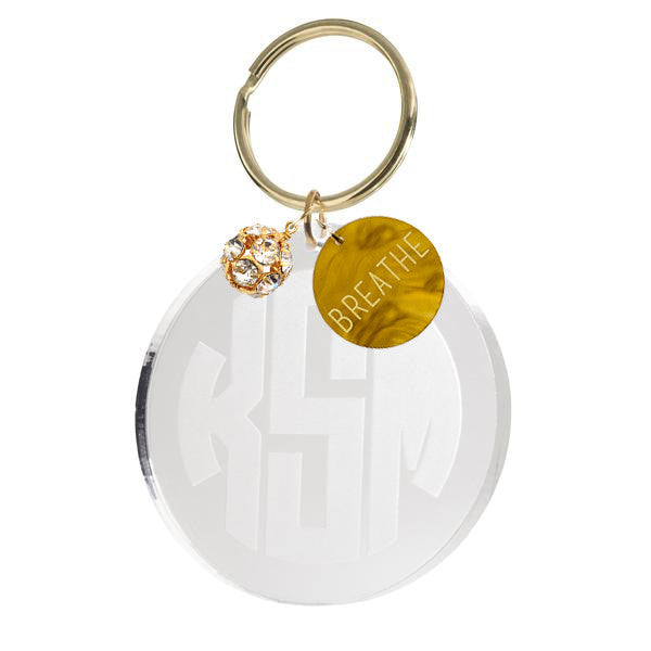 I found this at #moonandlola! - Reverse Engraved Monogram Keychain with Charms