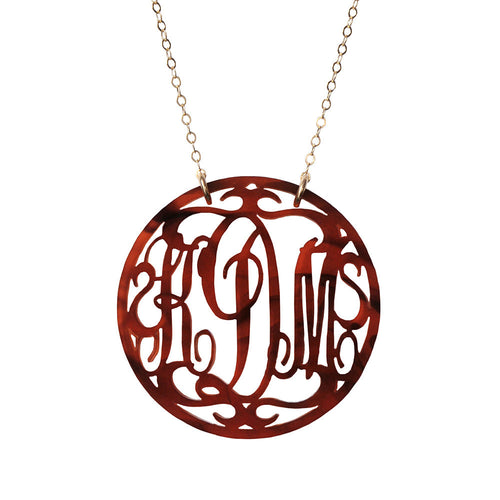 I found this at #moonandlola! - Rimmed Script Monogram Necklace