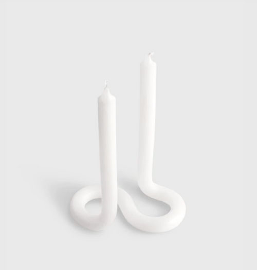 Twist Candle - White - Moon and Lola