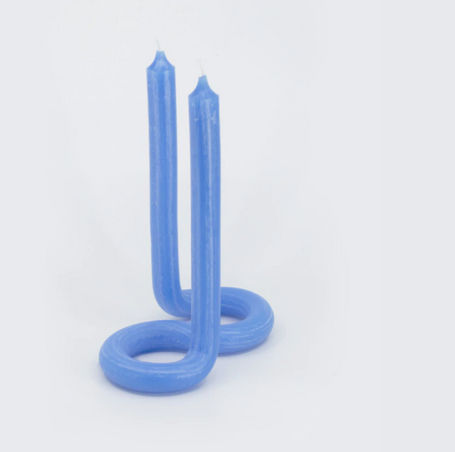 Twist Candle - Light Blue - Moon and Lola