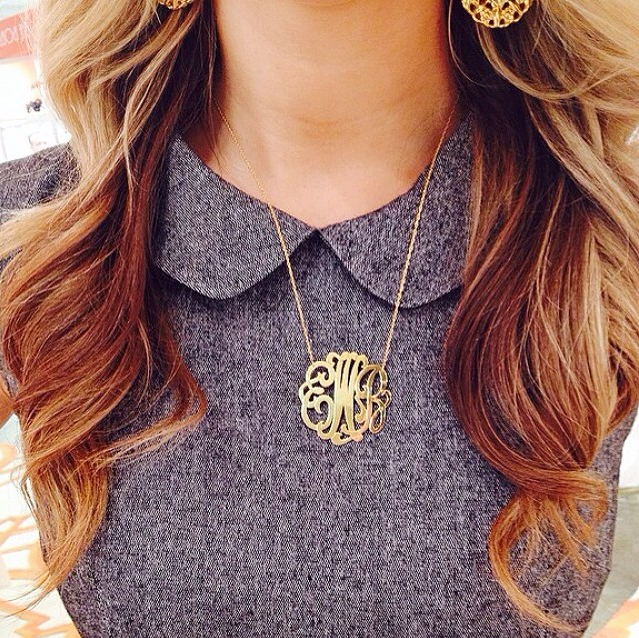 I found this at #moonandlola - Cheshire Monogram Necklace on model