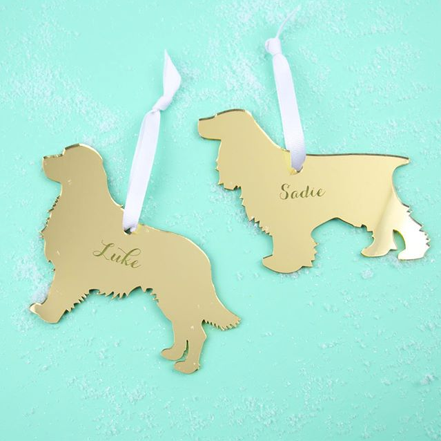 I found this at #moonandlola! - Golden Retriever Ornament Styled