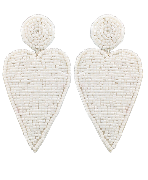 Heart Patch Earrings - White