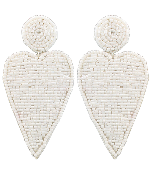 Heart Patch Earrings - White - Moon and Lola