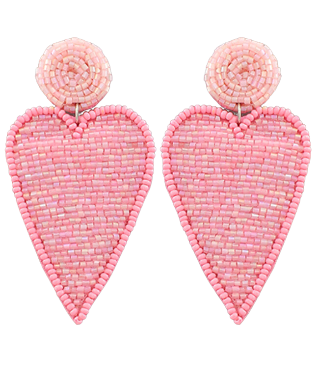 Heart Patch Earrings - Pink