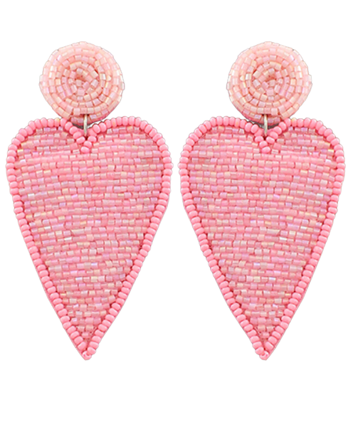 Heart Patch Earrings - Pink - Moon and Lola