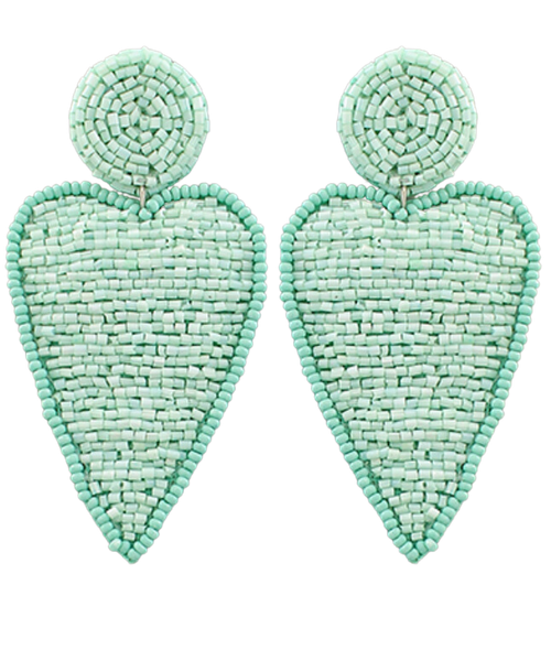 Heart Patch Earrings - Mint - Moon and Lola