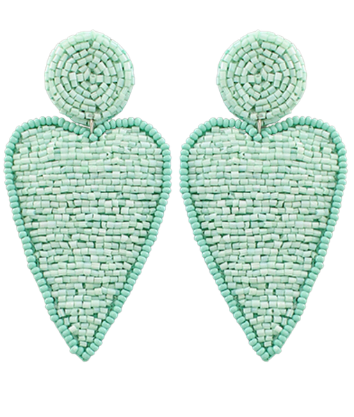 Heart Patch Earrings - Mint - Moon and Lola