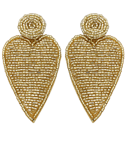 Heart Patch Earrings - Gold