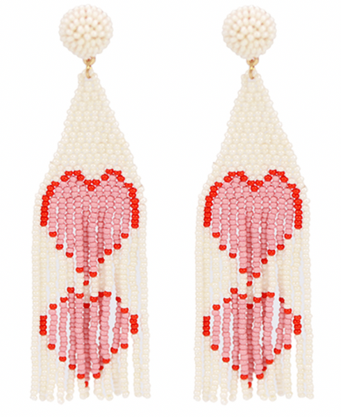 Heart Tassel Earrings - Moon and Lola