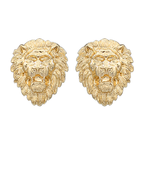 Lion Head Post Earrings - Small
