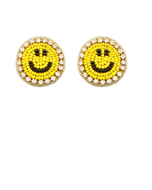 Smiley Face Beaded Earrings - Moon and Lola