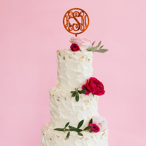 I found this at #moonandlola! - Script Monogram Cake Topper