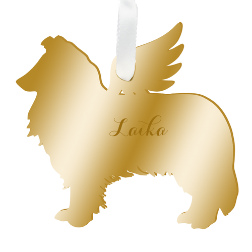 Personalized Angel Shetland Sheepdog Ornament - Moon and Lola