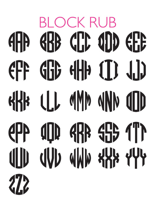 I found this at #moonandlola! - Block Monogram Font Sheet